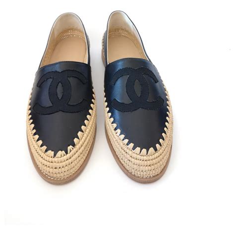 espadrille chanel cuir noir|espadrilles shoes online.